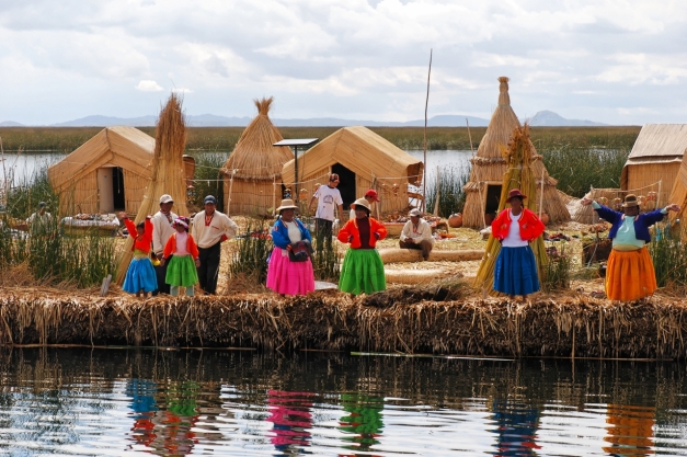 Indigenous Bolivians on one of Lake Titicaca's Floating Villages (Photo by my good friend Maarten Smit). 